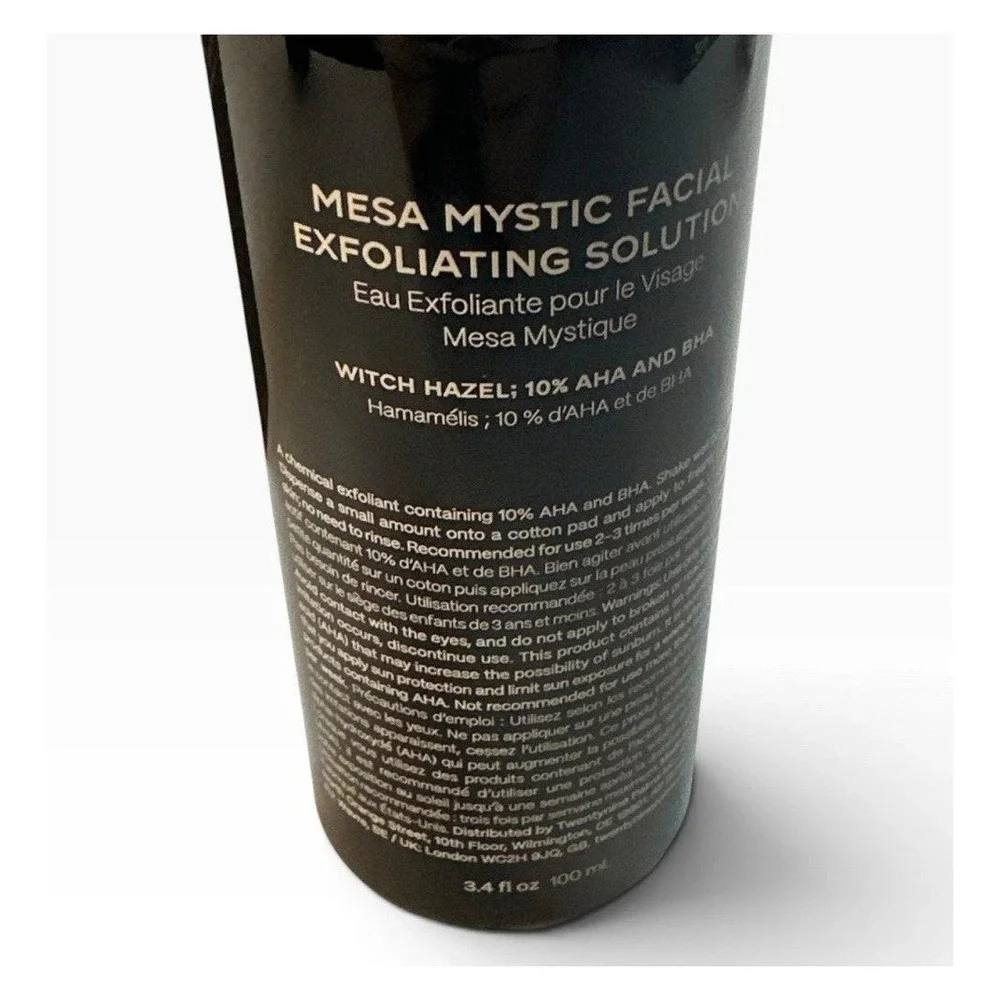Twentynine Palms Mesa Mystic Facial Exfoliating Solution 10% AHA BHA 3.4oz 100ml